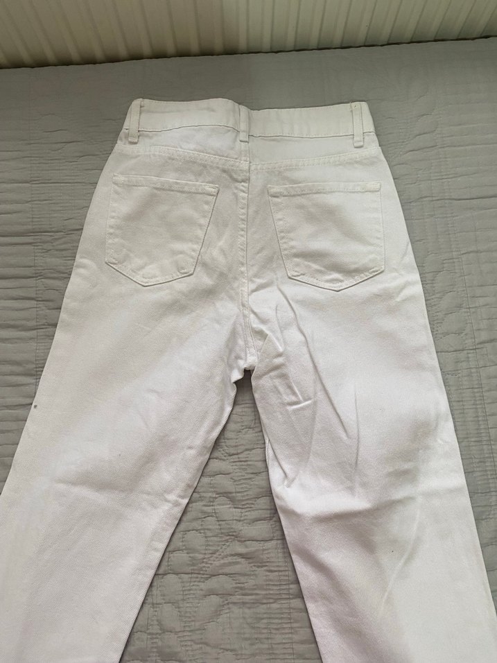 Beyaz Kadın Pamuklu Regular Fit Jean - Görsel 3