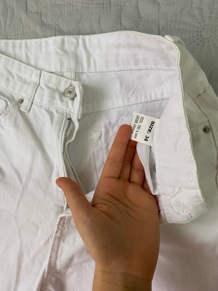 Beyaz Kadın Pamuklu Regular Fit Jean - Görsel 2