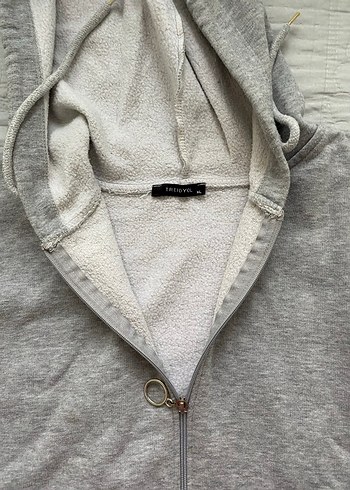 Gri Fermuarlı Kadın Sweatshirt - Görsel 2