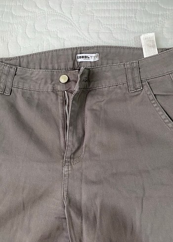 Gri Rahat Kesim Kadın Keten Pantolon - Görsel 2