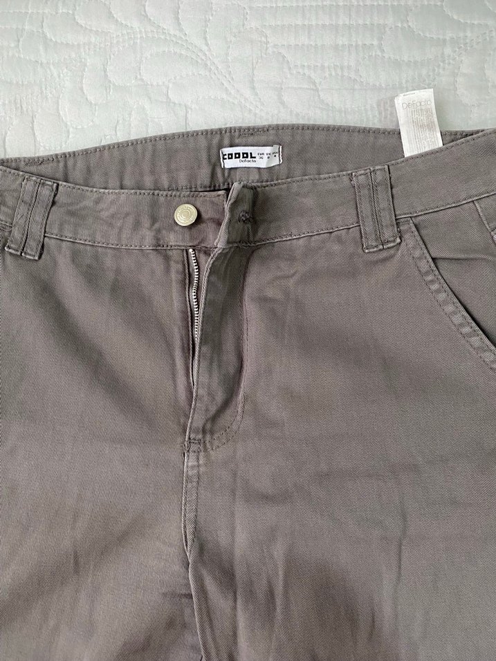 Gri Rahat Kesim Kadın Keten Pantolon - Görsel 2