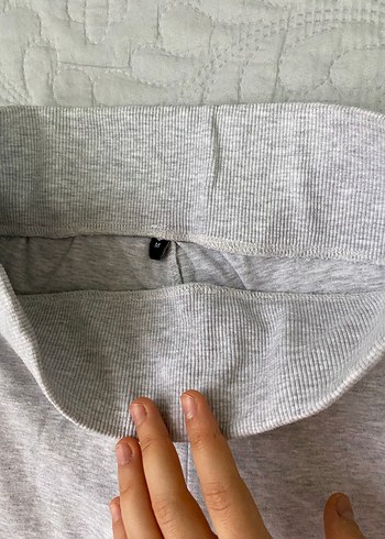 Gri Rahat Kesim Midi Keten Kadın Pantolon - Görsel 2