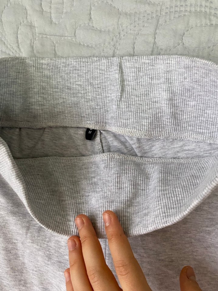 Gri Rahat Kesim Midi Keten Kadın Pantolon - Görsel 2