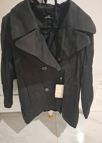 adL Siyah Midi Kadın Kaban - Görsel 3