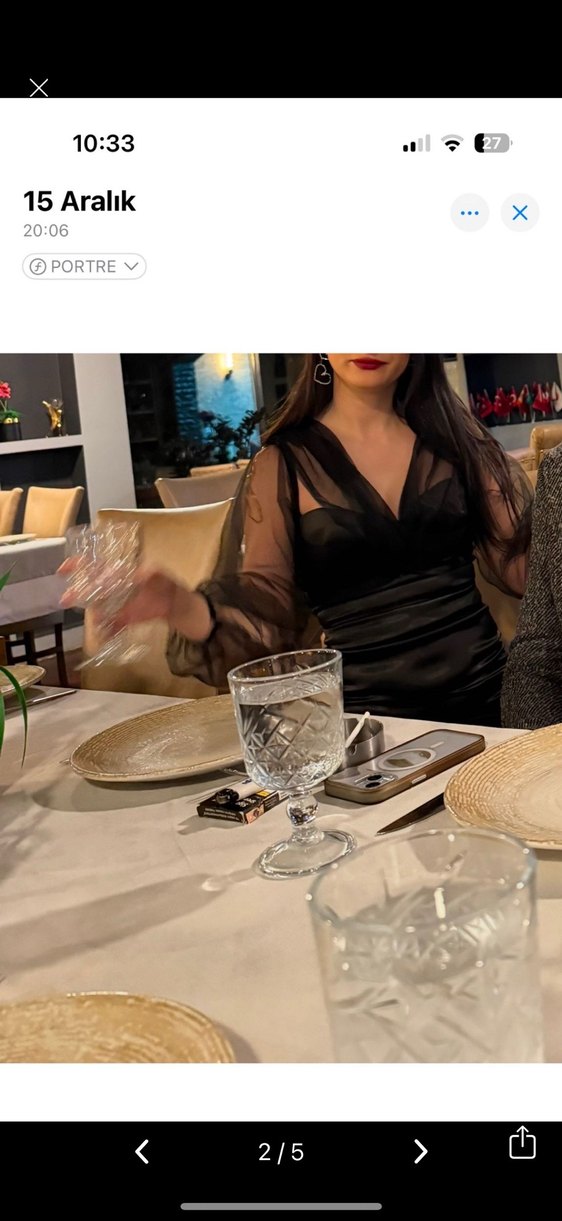 Siyah Deri V Yakalı Gotik Mini Elbise - Görsel 2