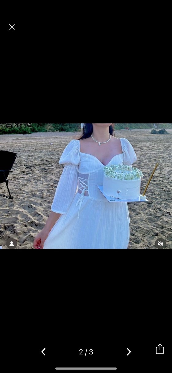 Beyaz Bohem Uzun Elbise Drapeli - Görsel 2