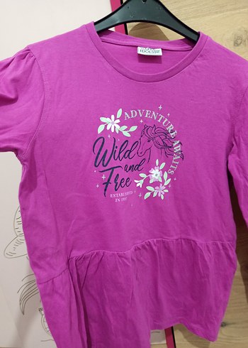 Mor Bohem Uzun Kollu Kız Tişörtü - Görsel 3