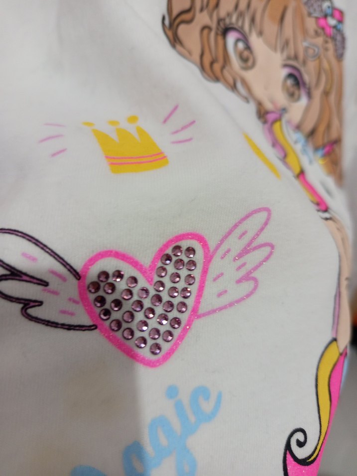 Kız Çocuk Beyaz Uzun Kollu Baskılı Tişört - Görsel 4