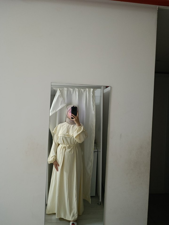 Uzun Kollu Beyaz Mezuniyet/ Nikah Elbisesi - Görsel 3