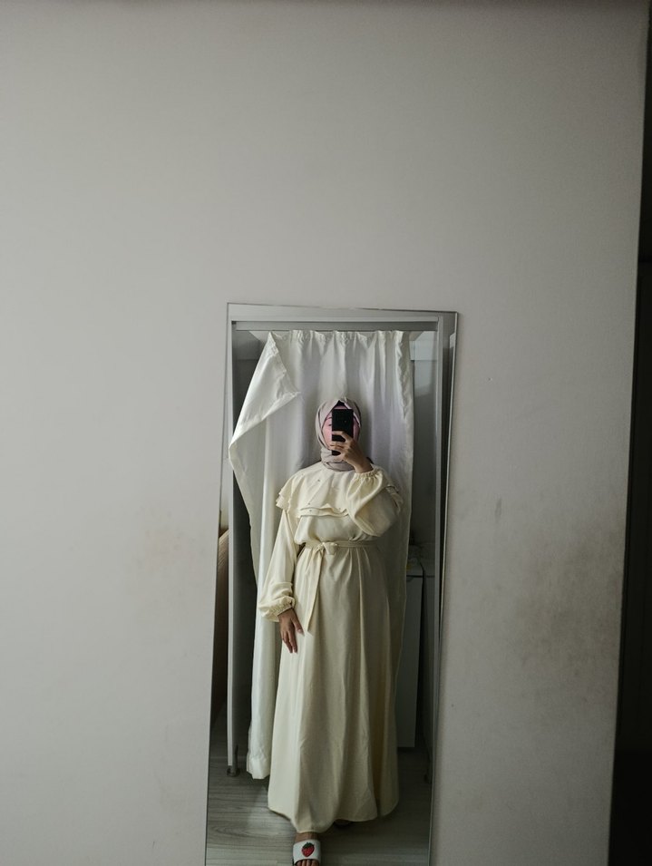 Uzun Kollu Beyaz Mezuniyet/ Nikah Elbisesi - Görsel 2