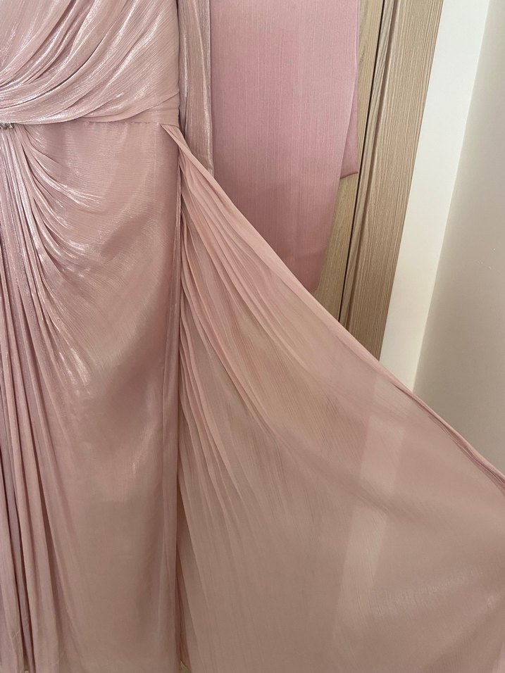 Toz pembe rengi abiye elbise - Görsel 5