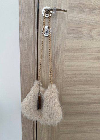 Bej Kürklü Kadın çanta - Görsel 3
