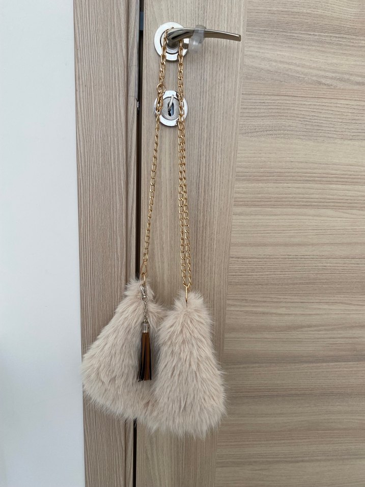 Bej Kürklü Kadın çanta - Görsel 3