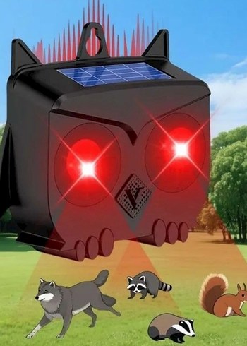 GÜNEŞ ENERJİLİ LED Siyah Baykuş Şekilli LED Işık - Görsel 4