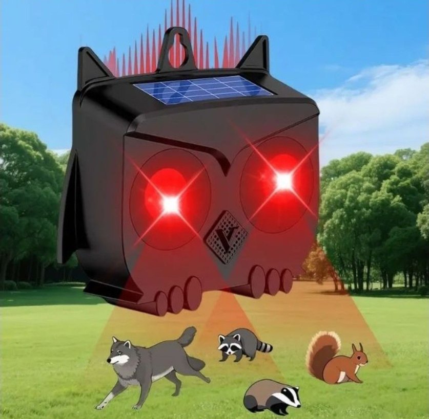 GÜNEŞ ENERJİLİ LED Siyah Baykuş Şekilli LED Işık - Görsel 4