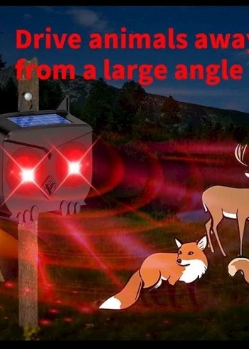 Güneş Enerjili led gozler baykus  Siyah Hayvan Kovucu - Görsel 7