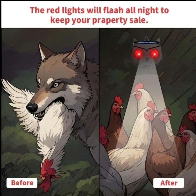 Güneş Enerjili led gozler baykus  Siyah Hayvan Kovucu - Görsel 4