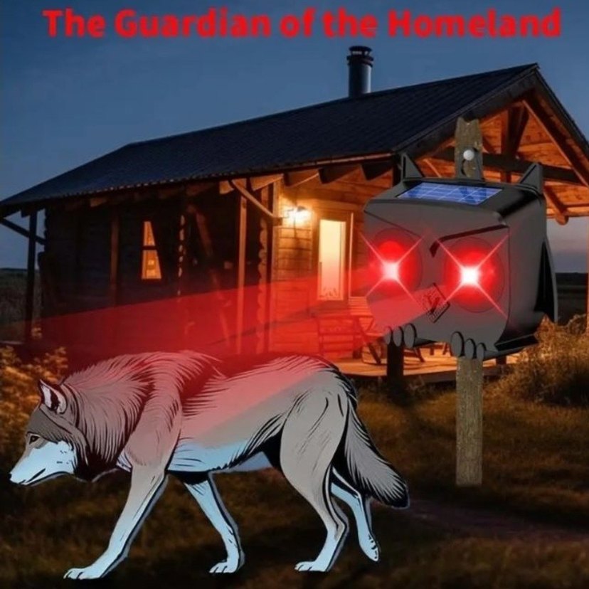 Güneş Enerjili led gozler baykus  Siyah Hayvan Kovucu - Görsel 5