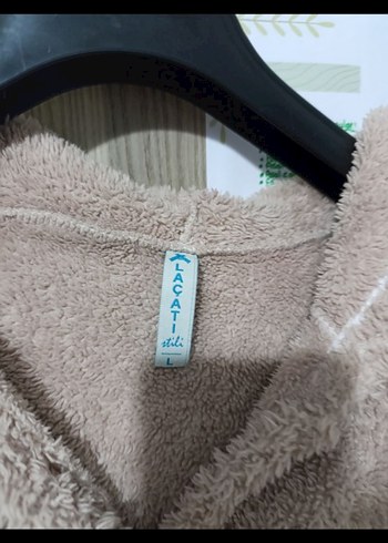 Düğmeli Bej Kadın Mini Polar Ceket - Görsel 5