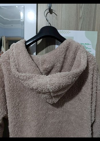 Düğmeli Bej Kadın Mini Polar Ceket - Görsel 4