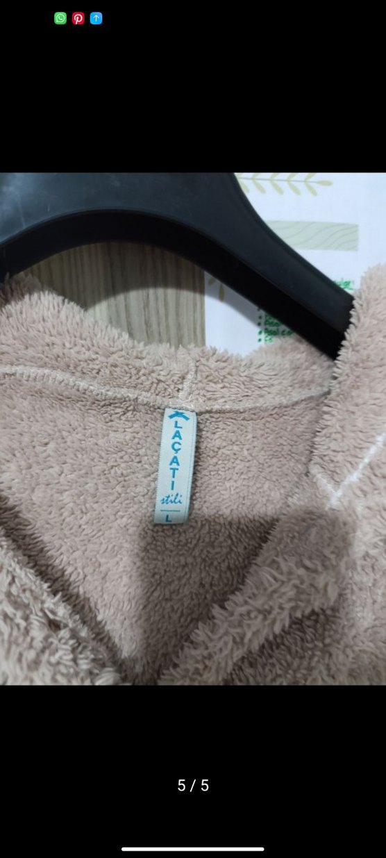 Düğmeli Bej Kadın Mini Polar Ceket - Görsel 5