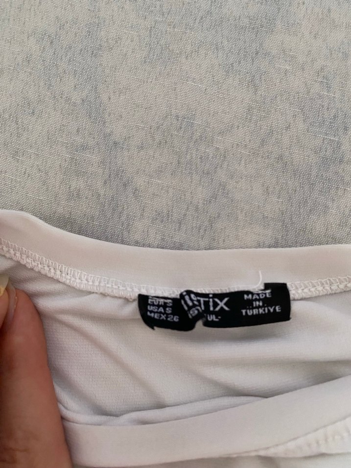 Drapeli Kısa Kollu Keten Bluz - Görsel 2