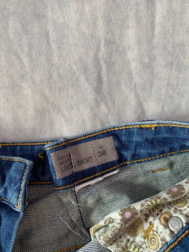 Mavi Düğmeli  Kadın Kot Şort - Görsel 2