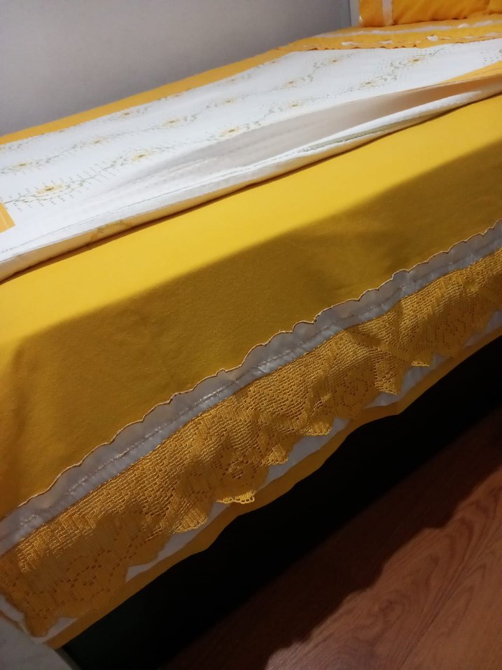 Sarı Nakışlı Renkli pike takımı - Görsel 4