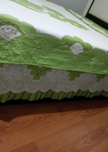 Yeşil Çiçek Desenli pike takımı - Görsel 5