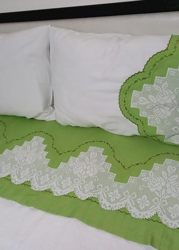 Yeşil Çiçek Desenli pike takımı - Görsel 3