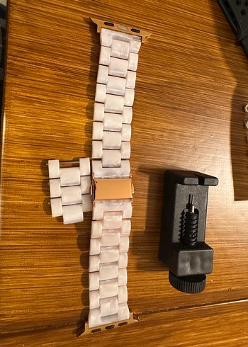 Apple watch 9 -45 mm için uyumlu İnci Pembesi Modern Saat Kordon - Görsel 3