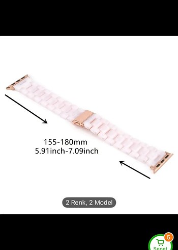 Apple watch 9 -45 mm için uyumlu İnci Pembesi Modern Saat Kordon - Görsel 2