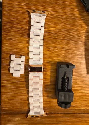 Apple watch 9 -45 mm için uyumlu İnci Pembesi Modern Saat Kordon - Görsel 4