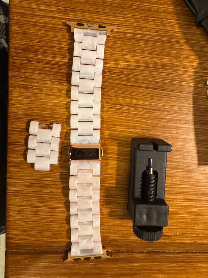 Apple watch 9 -45 mm için uyumlu İnci Pembesi Modern Saat Kordon - Görsel 4