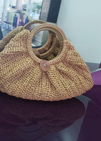 Bej Örgü Bohem Kadın Çanta - Görsel 2