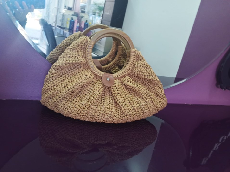 Bej Örgü Bohem Kadın Çanta - Görsel 2