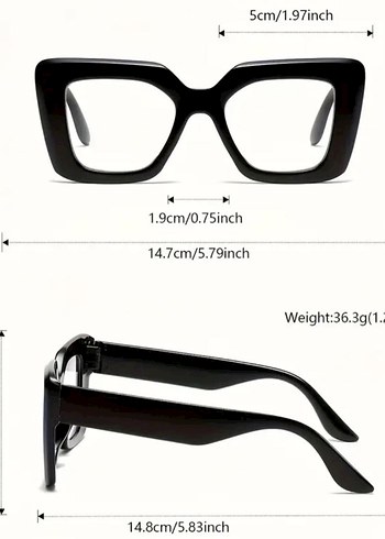 Kadın Geniş Kare Kedi Gözü Gözlük - Görsel 3