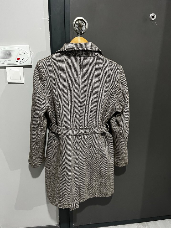 Kadın Kemerli Yün Kaban - Görsel 2