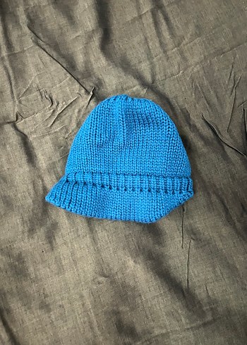 Mavi Örgü kız çocuk Bere - Görsel 2