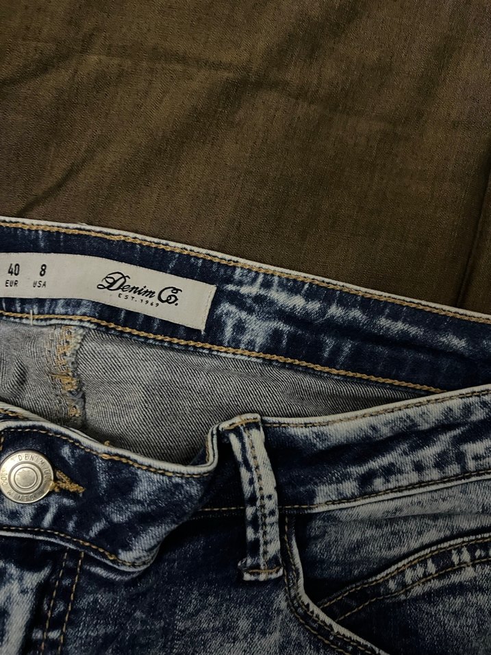 Kadın Mavi Tie-Dye Mini Denim Şort - Görsel 3