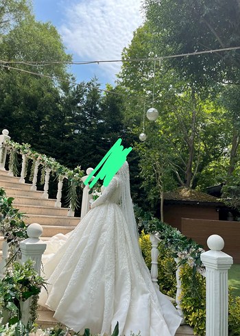 Uzun Kollu Prenses Gelinlik - Görsel 3