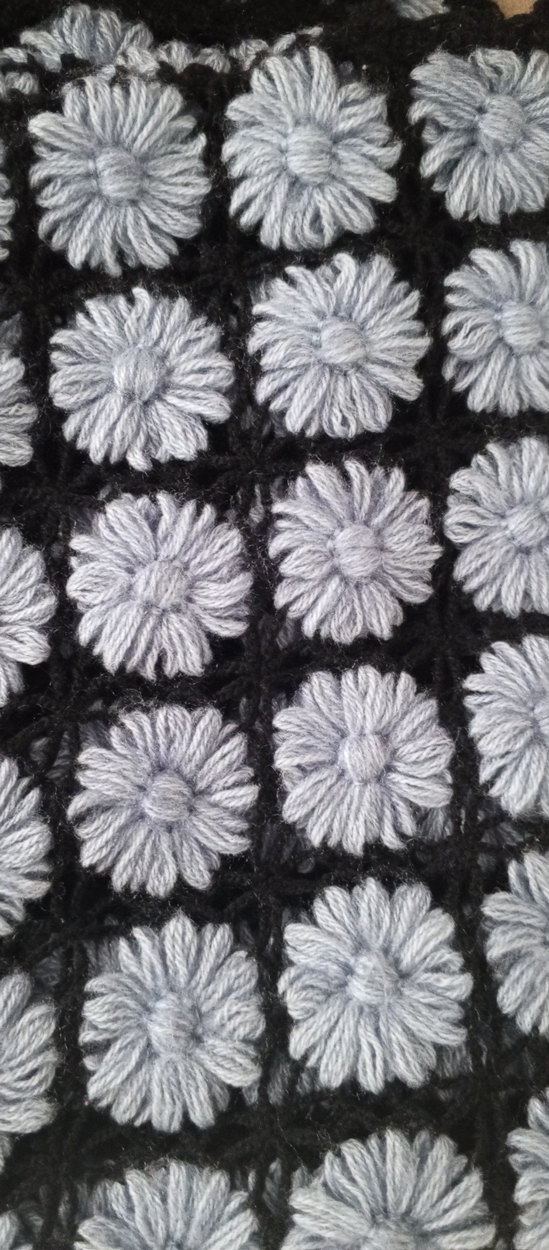 mavi Örgü Çiçekli Kadın Yelek - Görsel 3