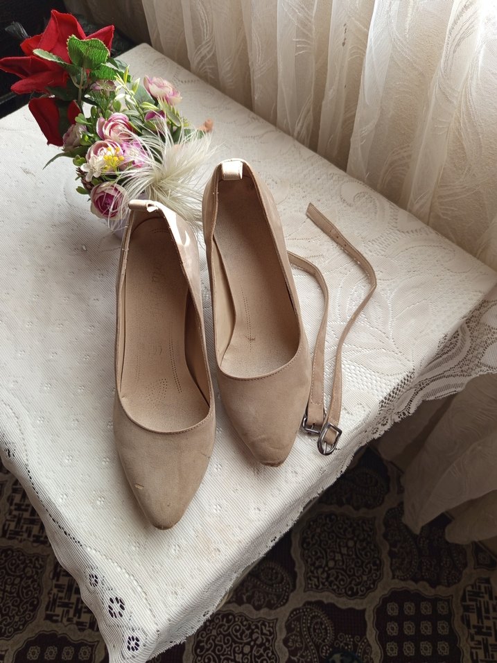 Bej Süet Kadın Topuklu Stiletto - Görsel 2