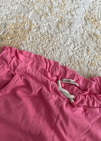 Pembe penye kız çocuk şort - Görsel 3