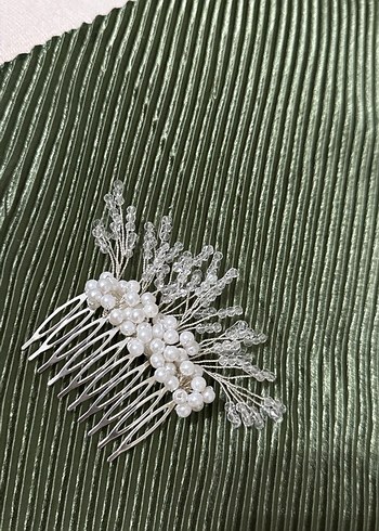 Boncuk Detaylı Beyaz Saç Tarağı - Görsel 4