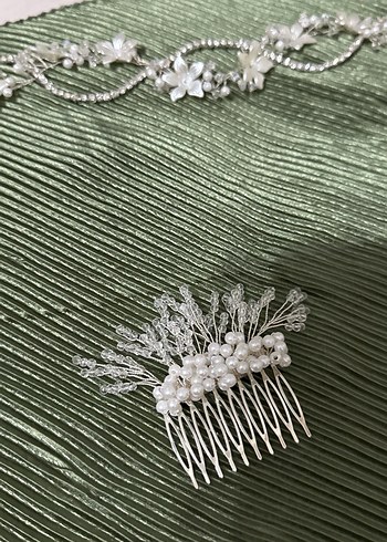 Boncuk Detaylı Beyaz Saç Tarağı - Görsel 2