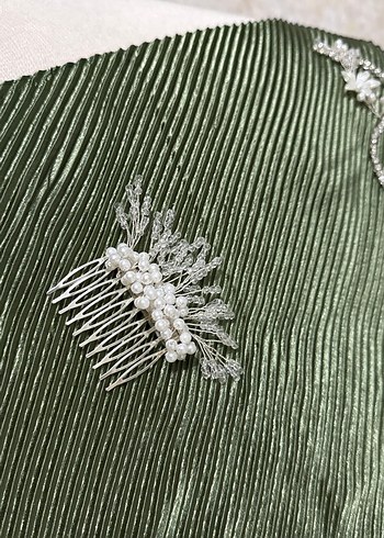 Boncuk Detaylı Beyaz Saç Tarağı - Görsel 3