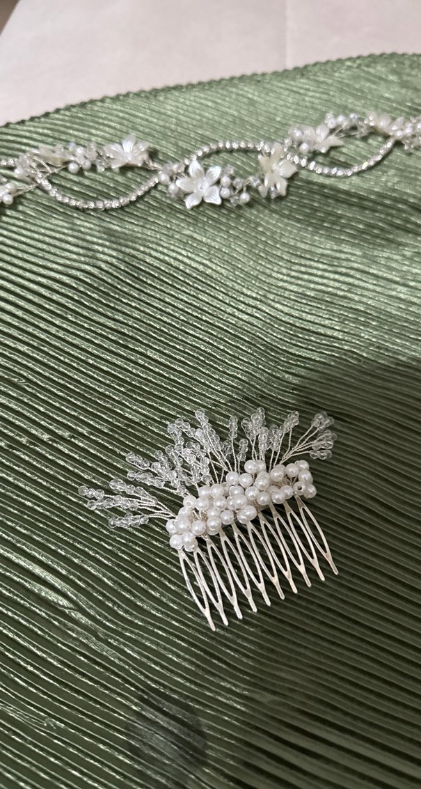 Boncuk Detaylı Beyaz Saç Tarağı - Görsel 2