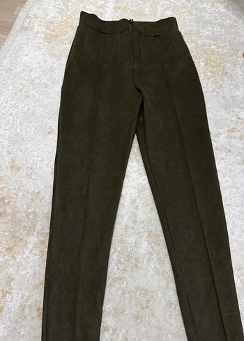 Haki Kadın Süet Kumaş tayt - Görsel 4