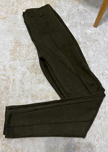 Haki Kadın Süet Kumaş tayt - Görsel 2